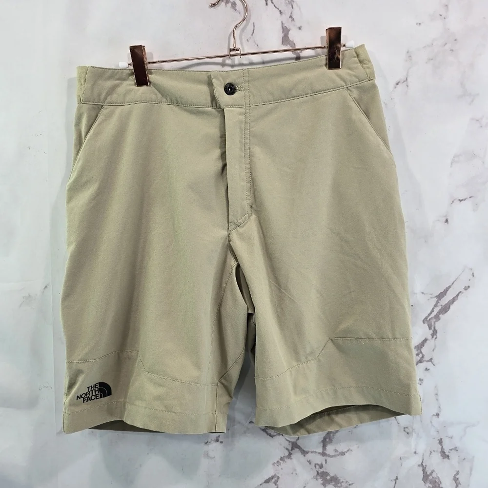 The North Face Shorts Men 30 Tan Khaki  Stretch Bermuda Elastic Climbing 8 Inch